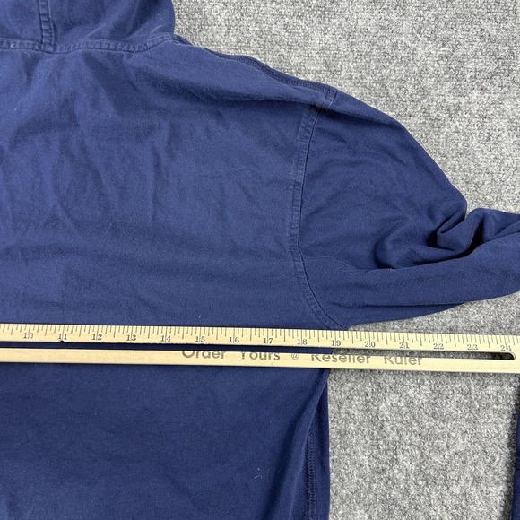 Lacoste Hoodie Mens Medium Navy Blue 100% Cotton Pullover Sweatshirt Logo - Picture 6 of 7